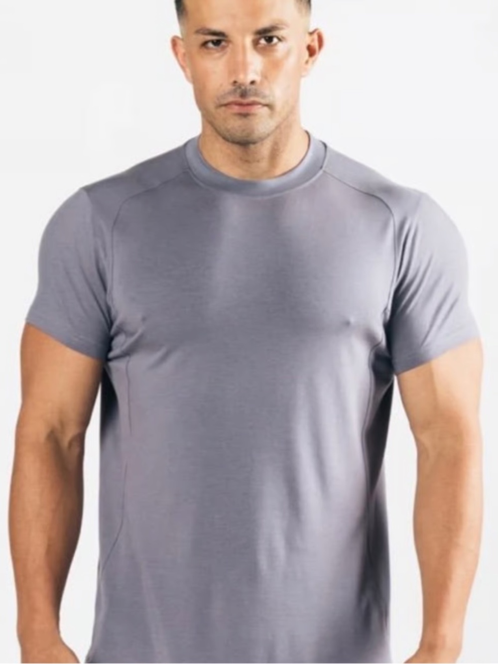 Alphalete Men's Premium Stepped Hem T-Shirt - Grey